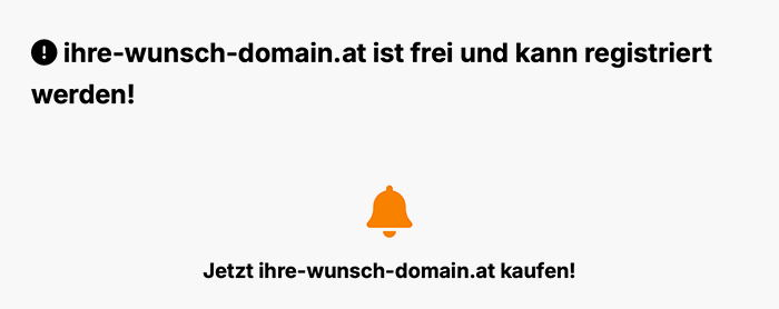 Gewünsche Domain ist frei und kann sofort gekauft werden